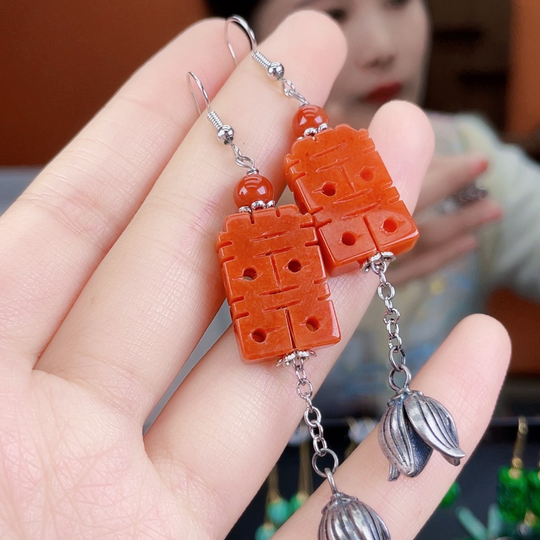 翡翠未镶嵌耳饰饰品