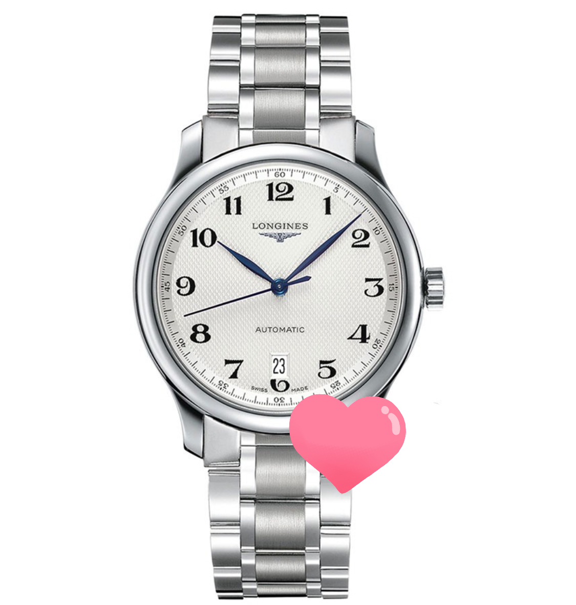 99新 Longines/浪琴 /名匠628白盘钢带/表径38.5/