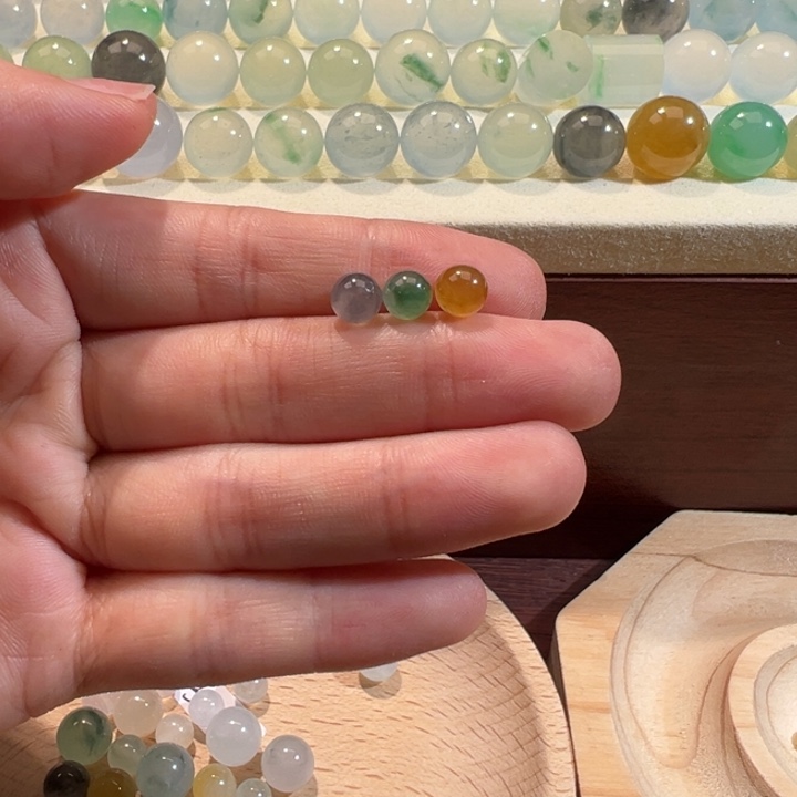 翡翠散珠天然缅甸翡翠A货5.7-6.0