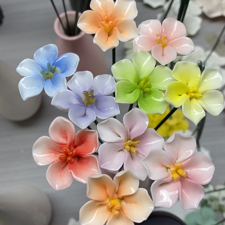 陶瓷陶瓷材料10朵樱花