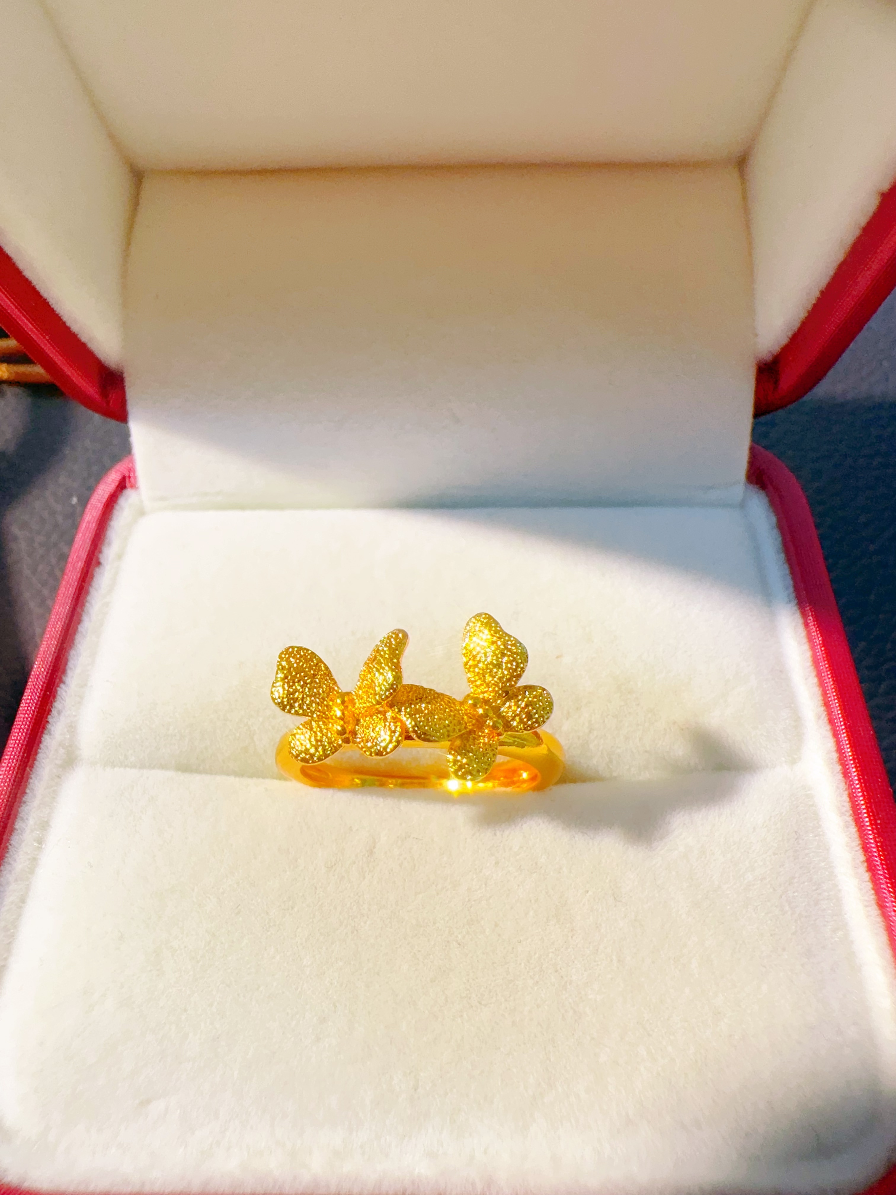 戒指 拉丝蝶舞双飞戒指50181