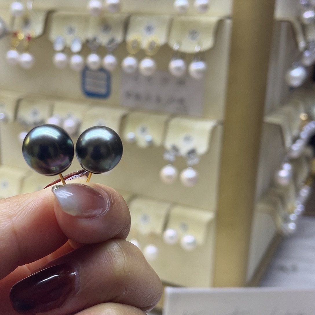 耳饰海水珍珠18K金镶嵌