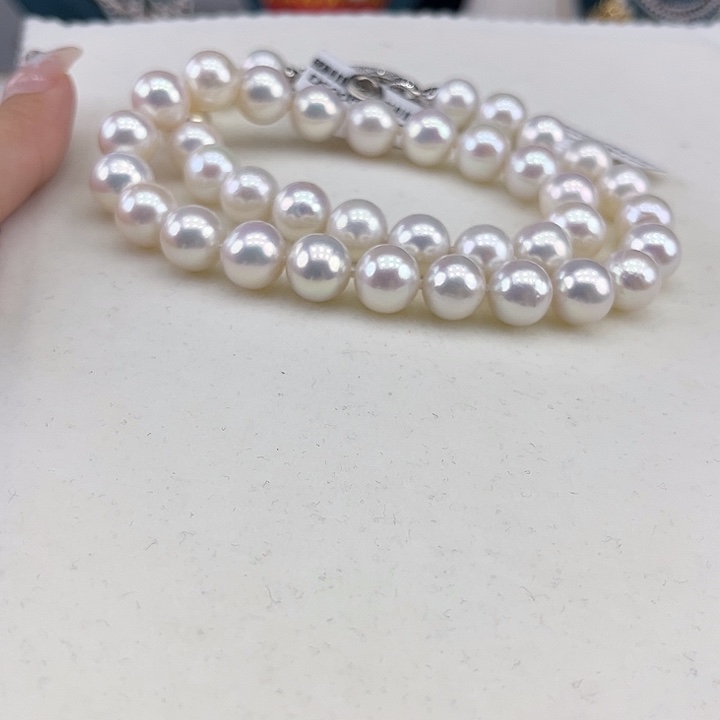 淡水珍珠银S925镶嵌颈饰10-11极光炫彩高品