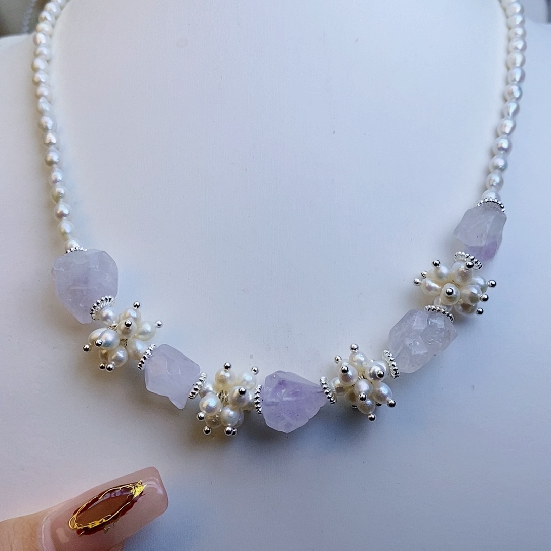 淡水珍珠颈饰银S925镶嵌