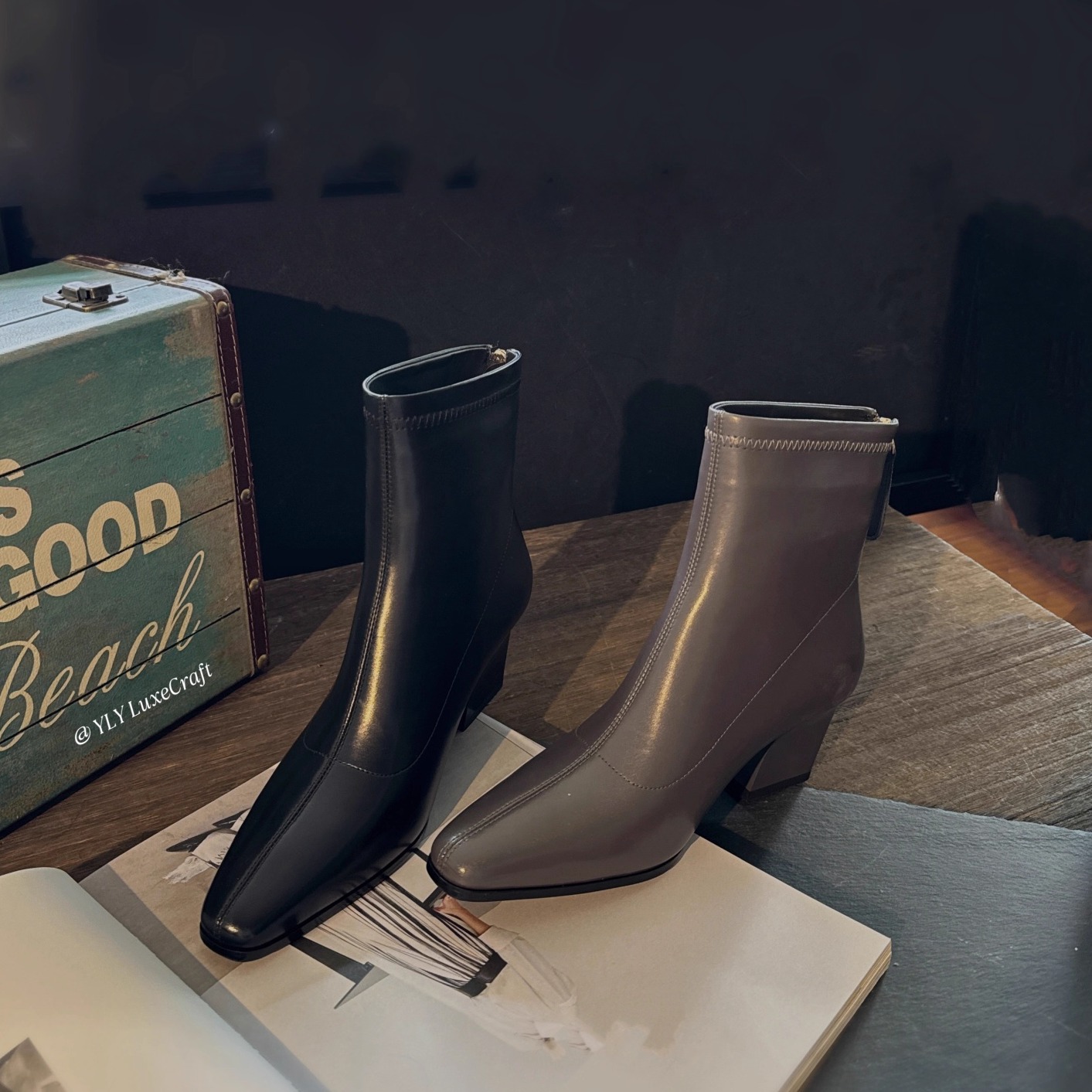 2688-5631气质高跟显瘦瘦靴女大码冬季新款加绒法式简约通勤短靴