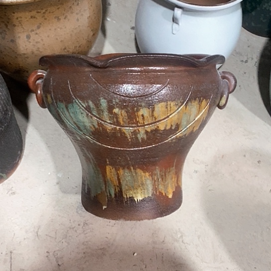 紫砂花盆口32高度27红