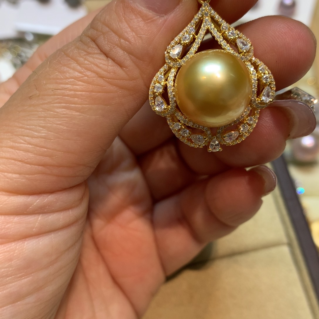 海水珍珠颈饰银S925镶嵌