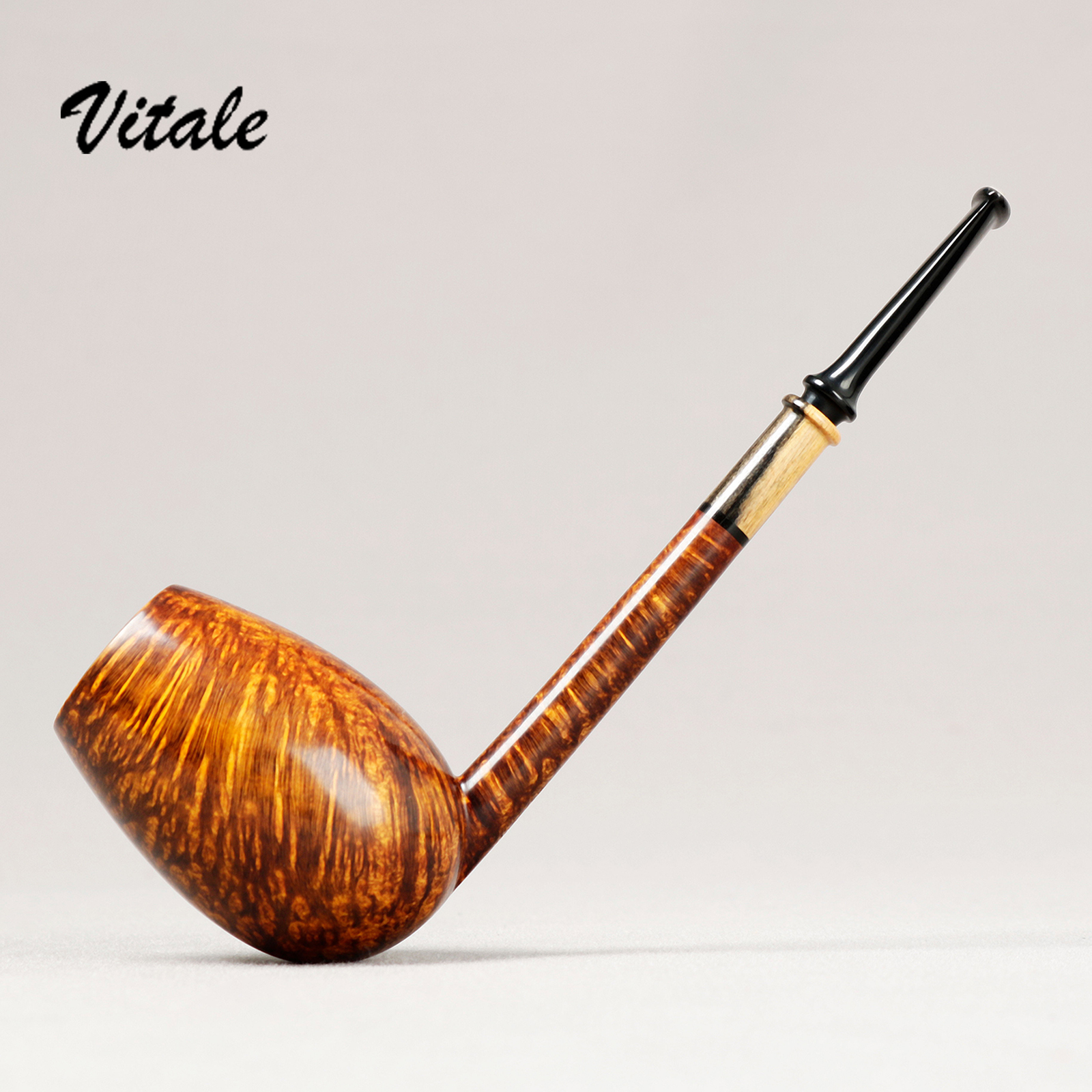 意大利维塔莱 太阳级 深色光面铅笔杆郁金香 3mm 手工石楠木烟斗