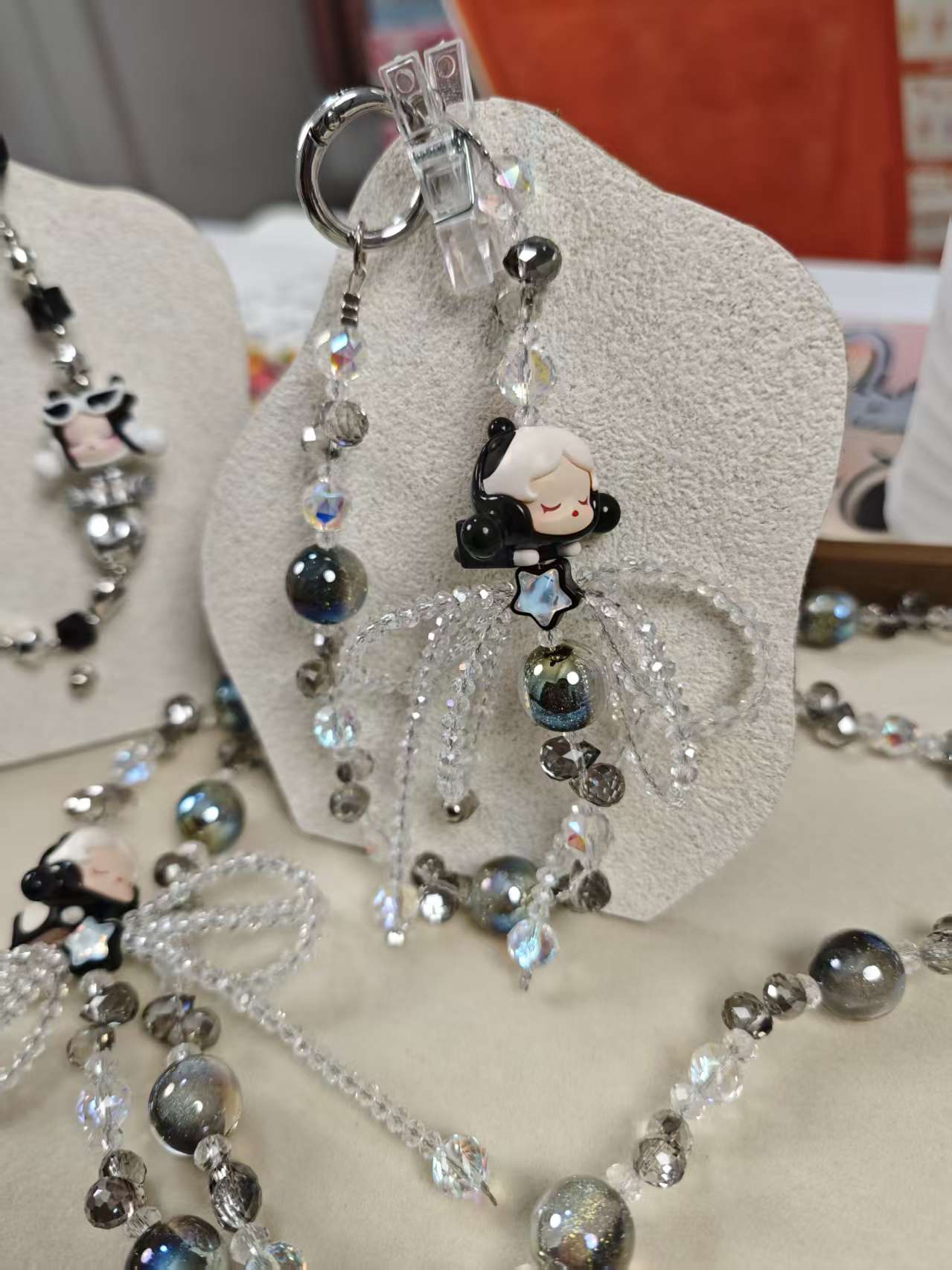 可爱萌粒短款手机手机挂件手机挂链链手机挂绳手机链挂绳水晶