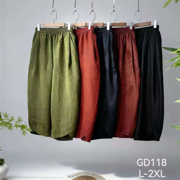 5色花苞裤香云纱新中式休闲裤Q32GD118-360987