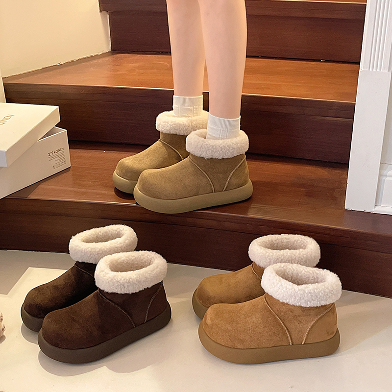 雪地靴女冬季加绒加棉2025年新款软底勃肯短靴保暖短筒靴雪地棉鞋