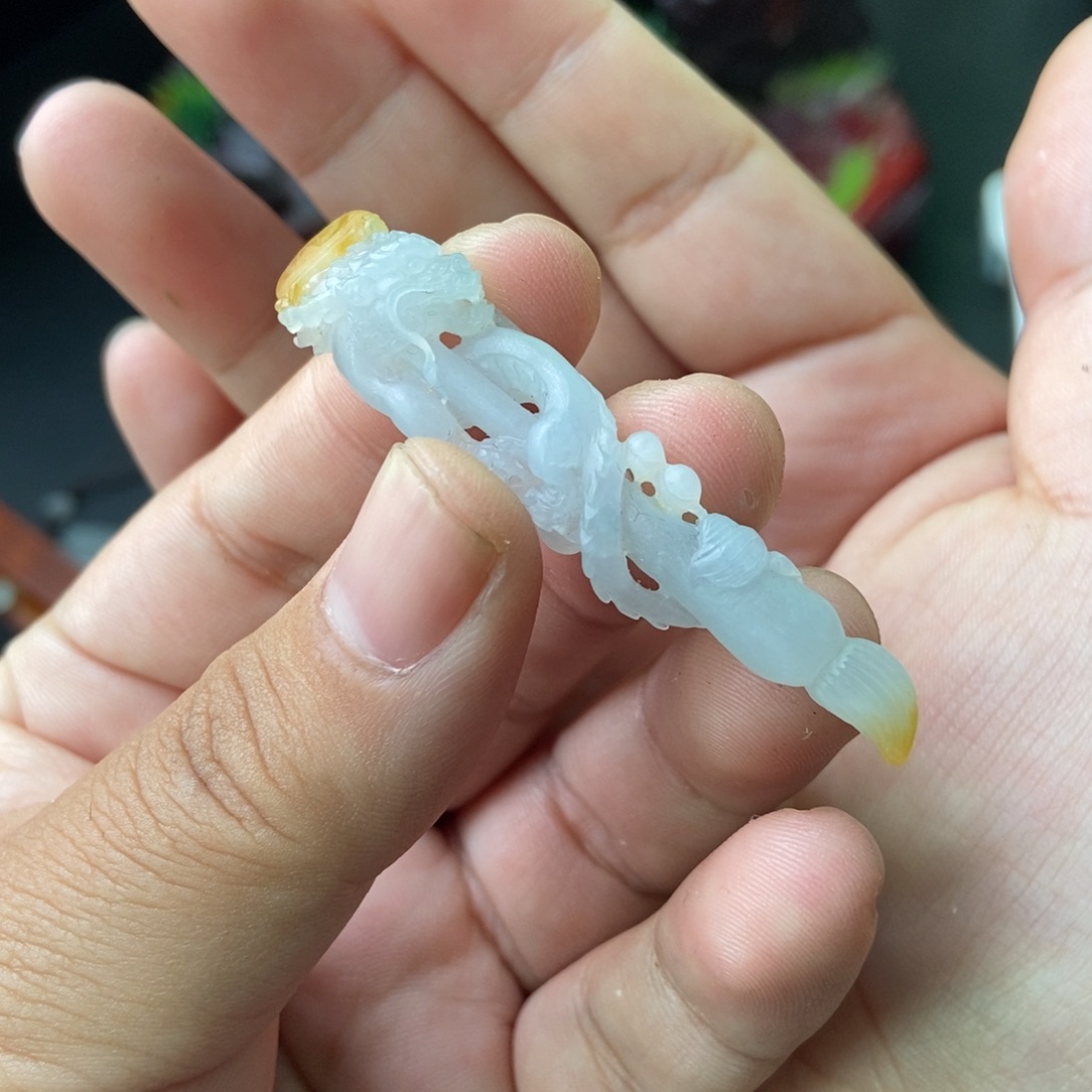 定制翡翠未镶嵌龙笔