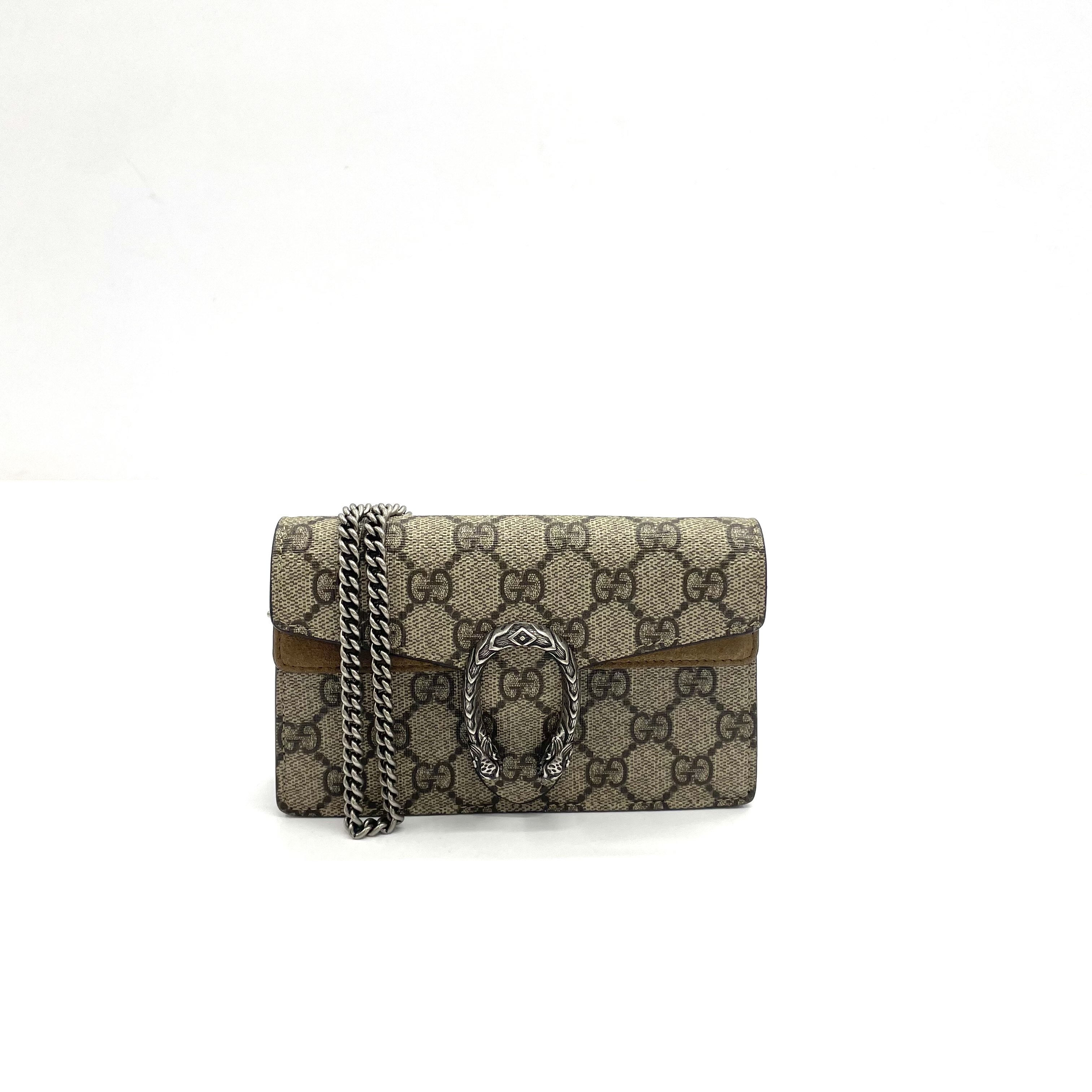95新 GUCCI/古驰 98新 虎头钻扣mini酒神链条包
