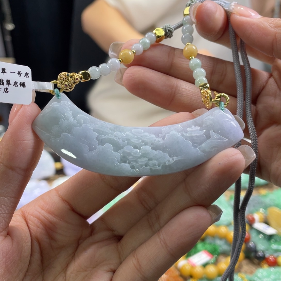 翡翠未镶嵌颈饰代编织