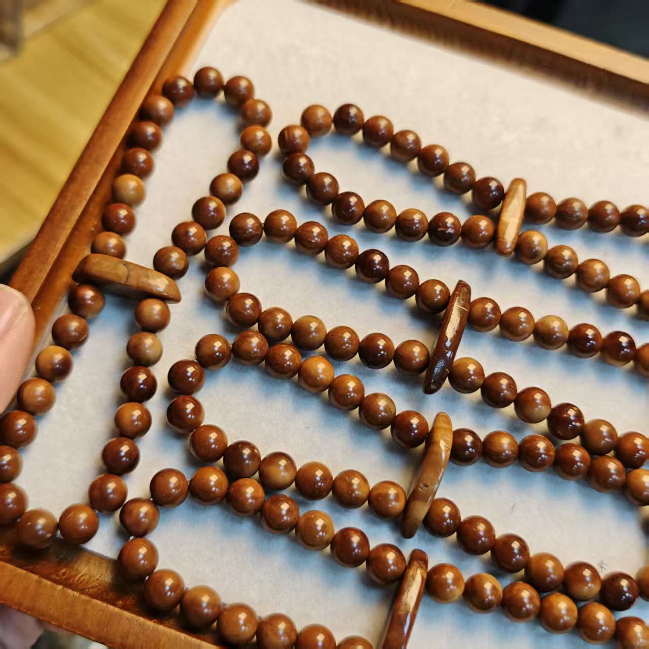 超一档特级精挑库克8mm圆珠特色手捻手把件