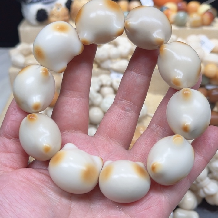 菩提根/象牙果手串猫猫头微瑕2-7-7