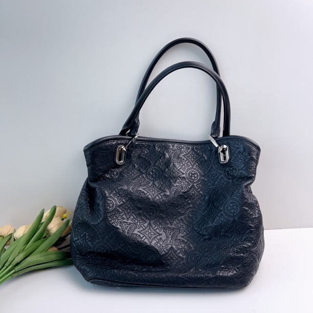 95新 LouisVuitton/路易威登 路易威登月光女神黑色全皮托特包