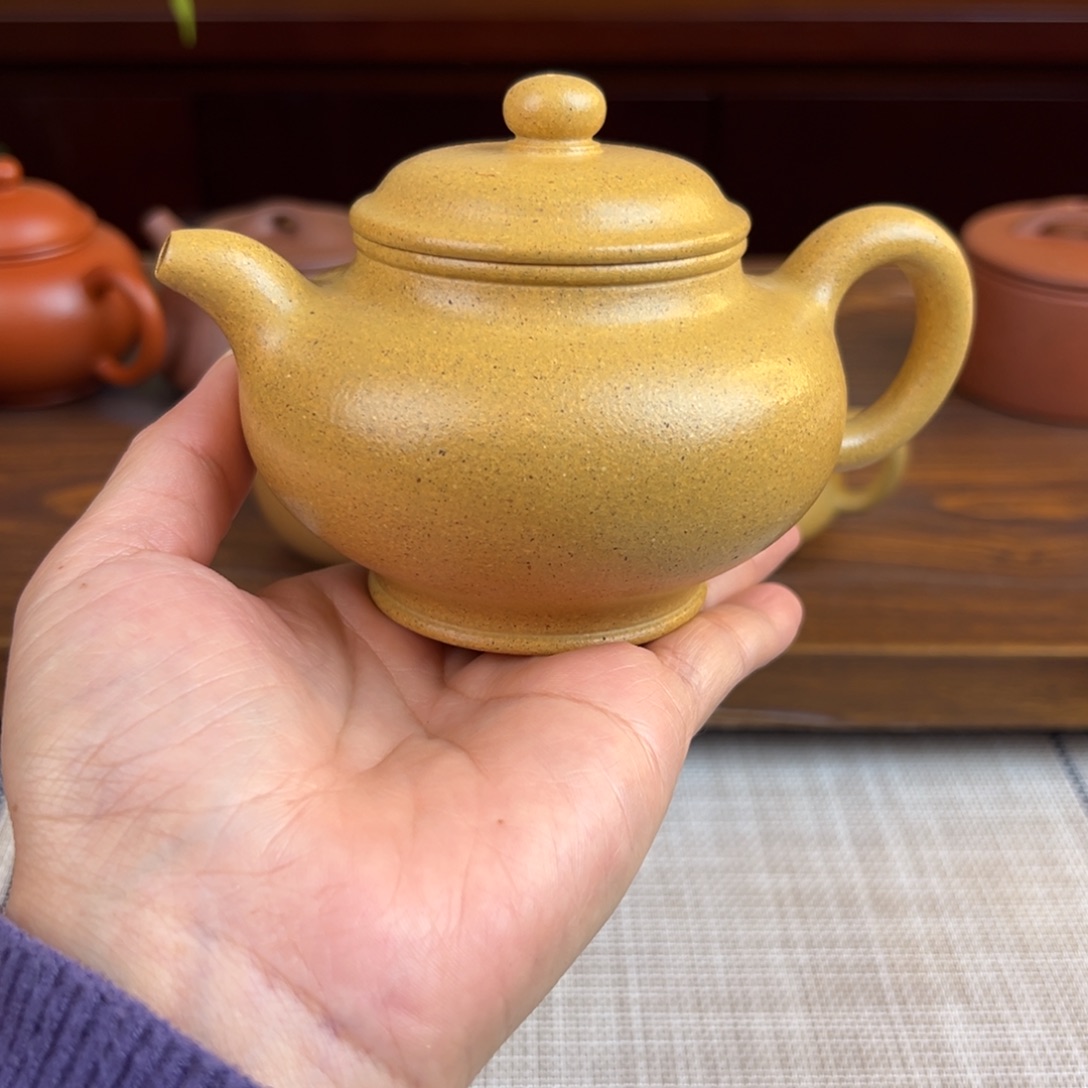 紫砂茶壶黄金段掇只全手220cc