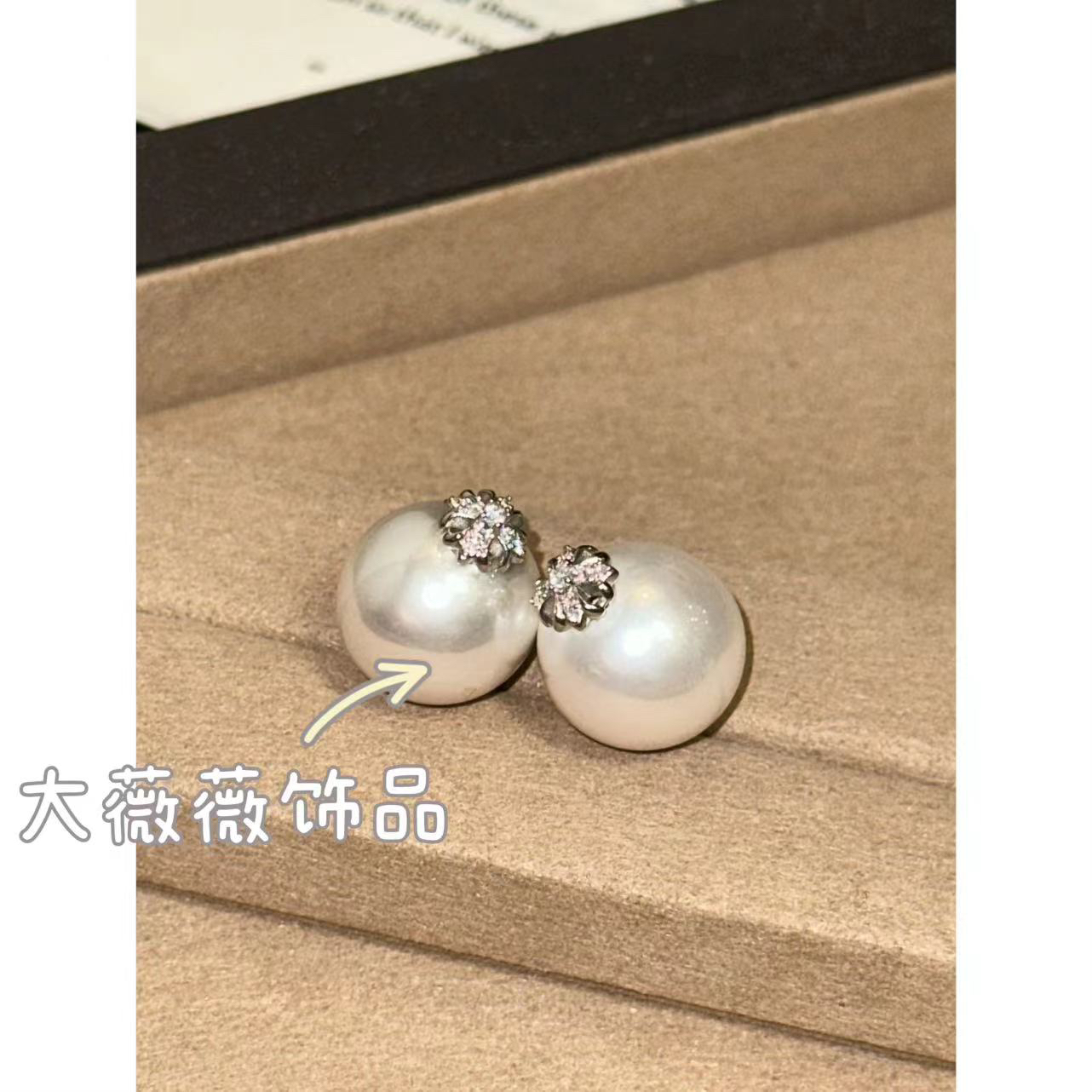 铜合金耳饰 轻奢十字架珠珠耳饰-4938