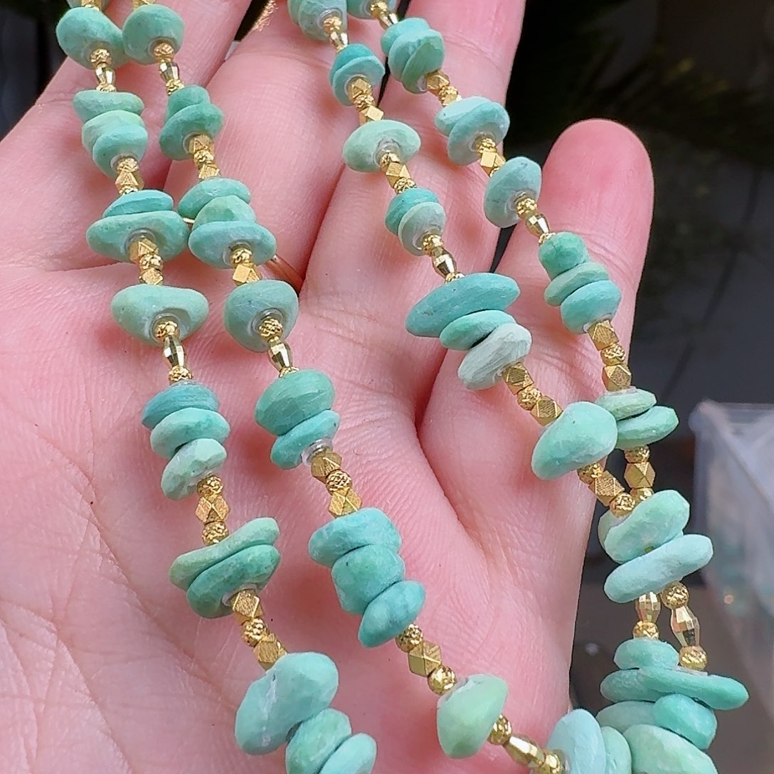 绿松石珠宝奇石18K金镶嵌