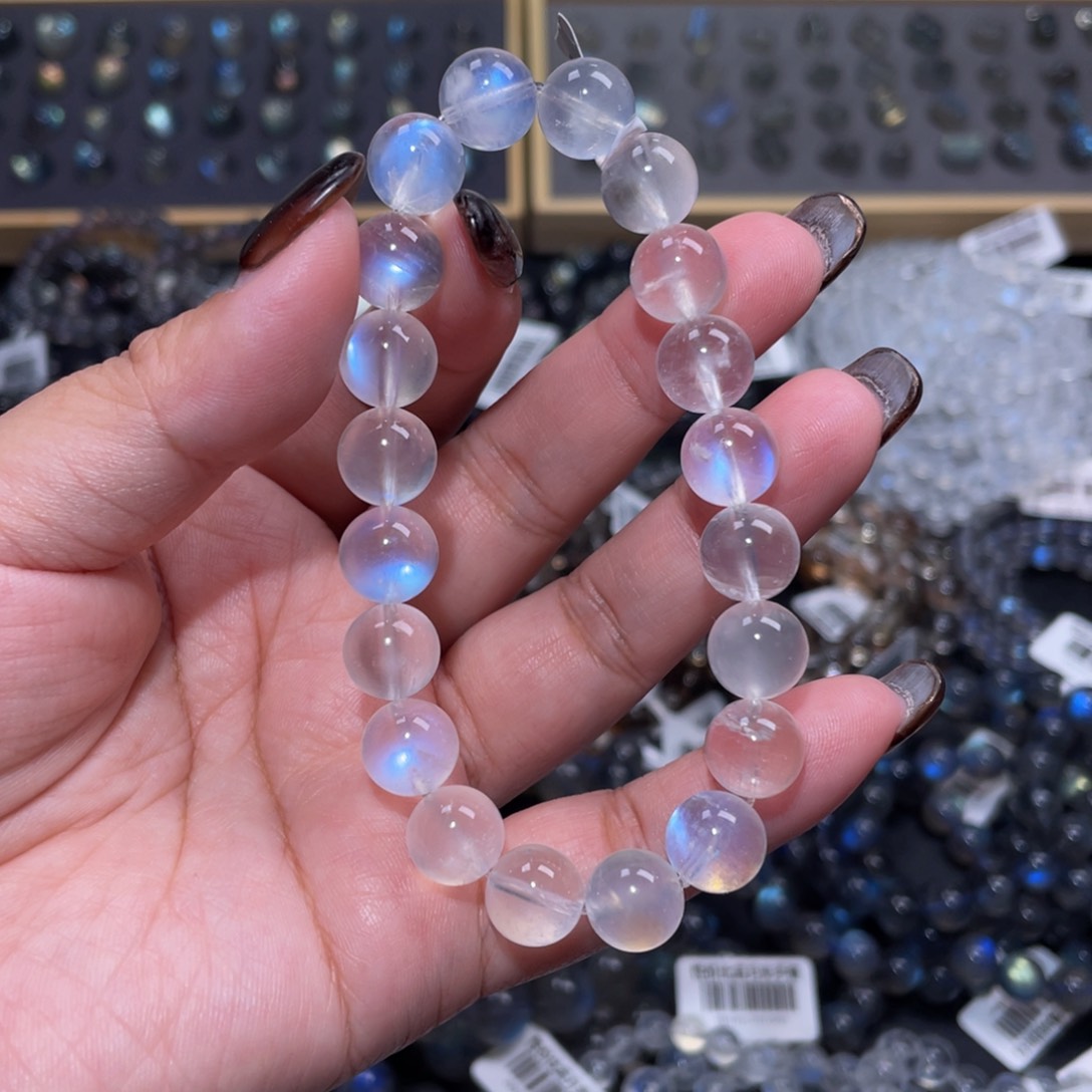 月光石手链未镶嵌M*蓝月光手链10mm