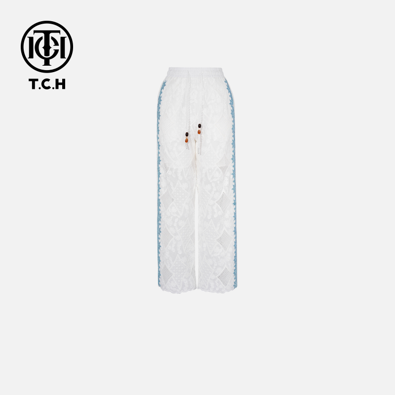 TCH私服烫钻工艺新时尚淑女百搭新潮流长裤女T75B20E5003轻奢tch