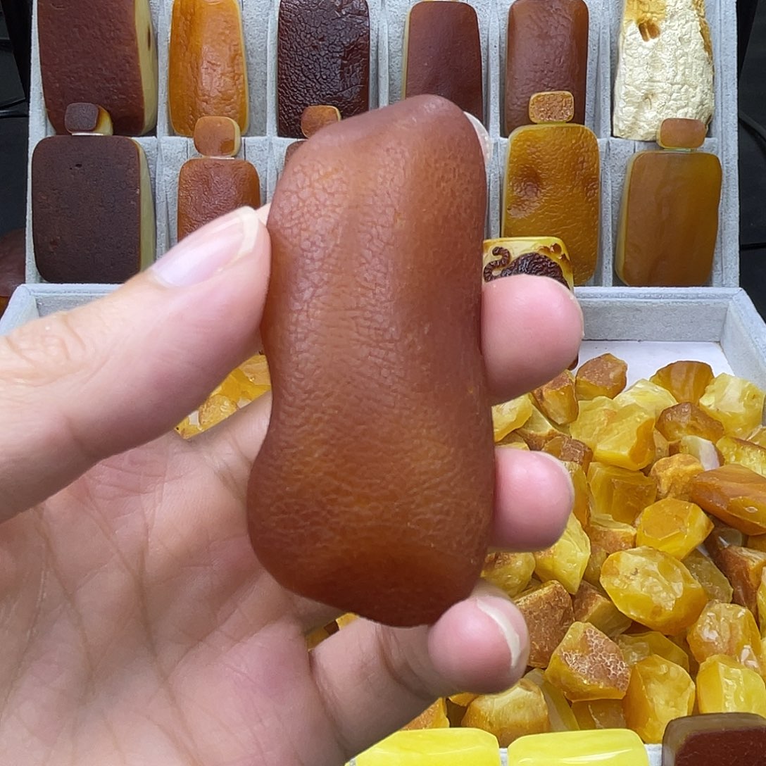 定制蜜蜡足金镶嵌Hie手把