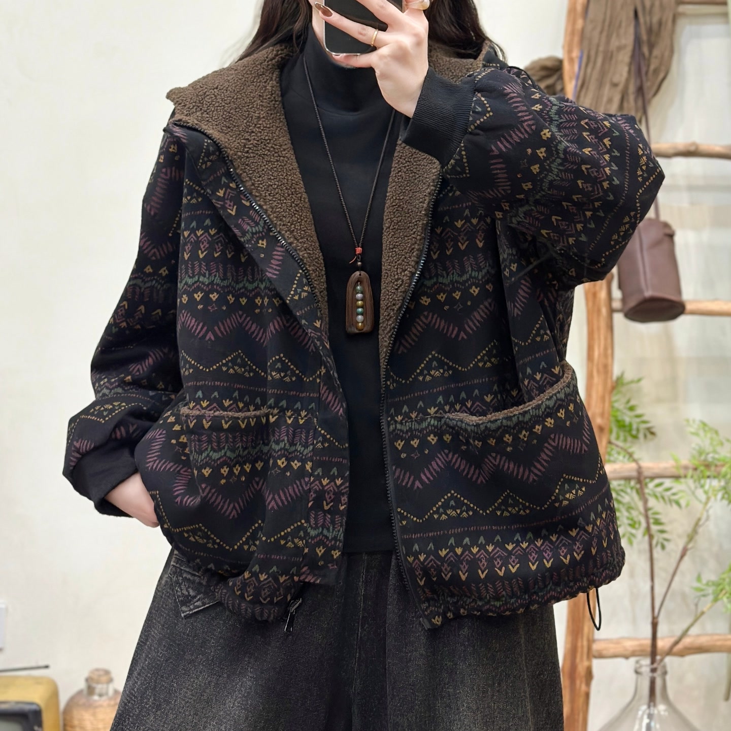 18746新款冬季加绒加厚牛仔棉服