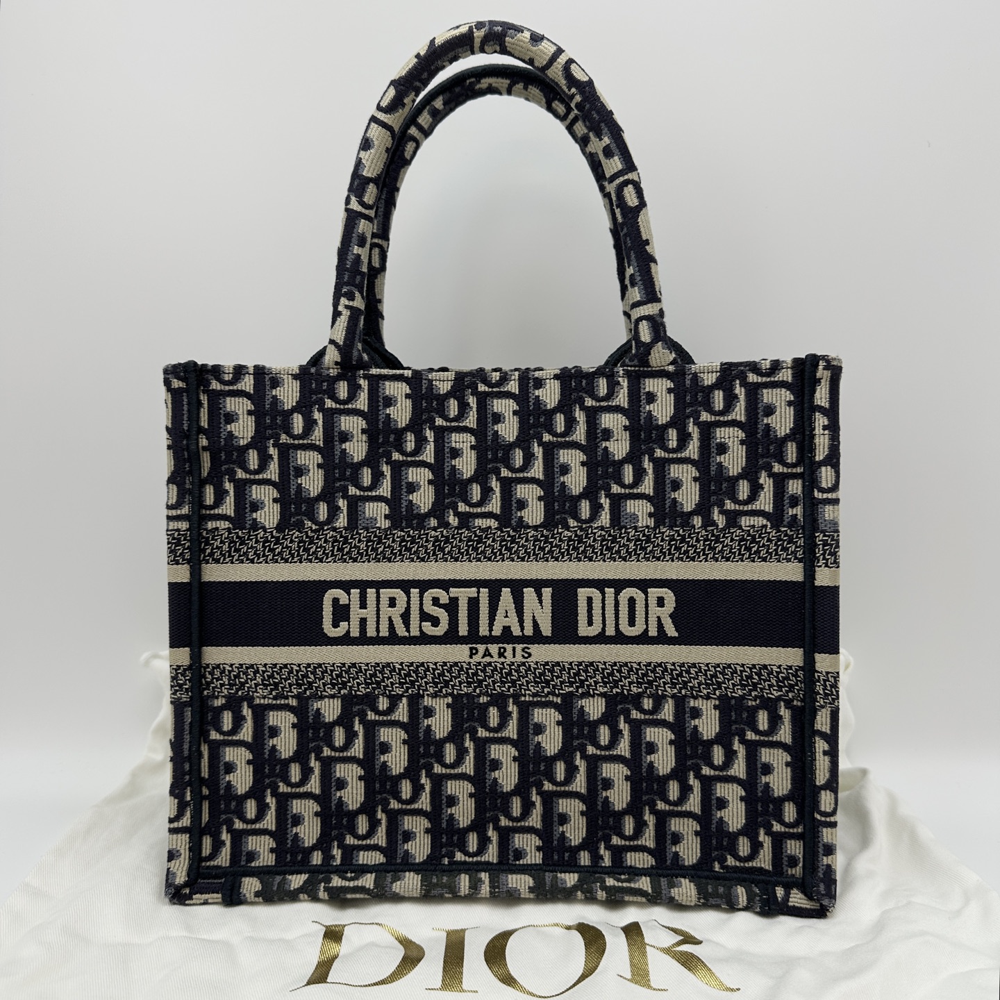 95新 DIOR/迪奥 蓝色老花小号手提托特包61731