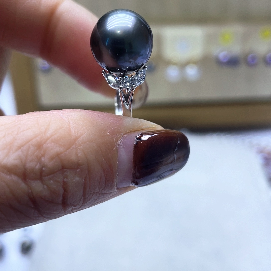 海水珍珠戒指银S925镶嵌