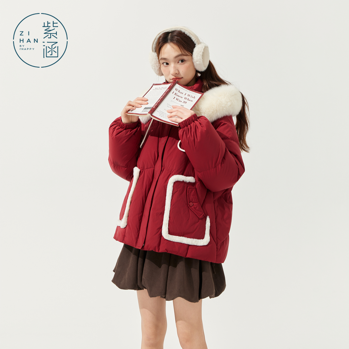 紫涵2025年冬季新款大毛领保暖羽绒服Z5Z10AN260