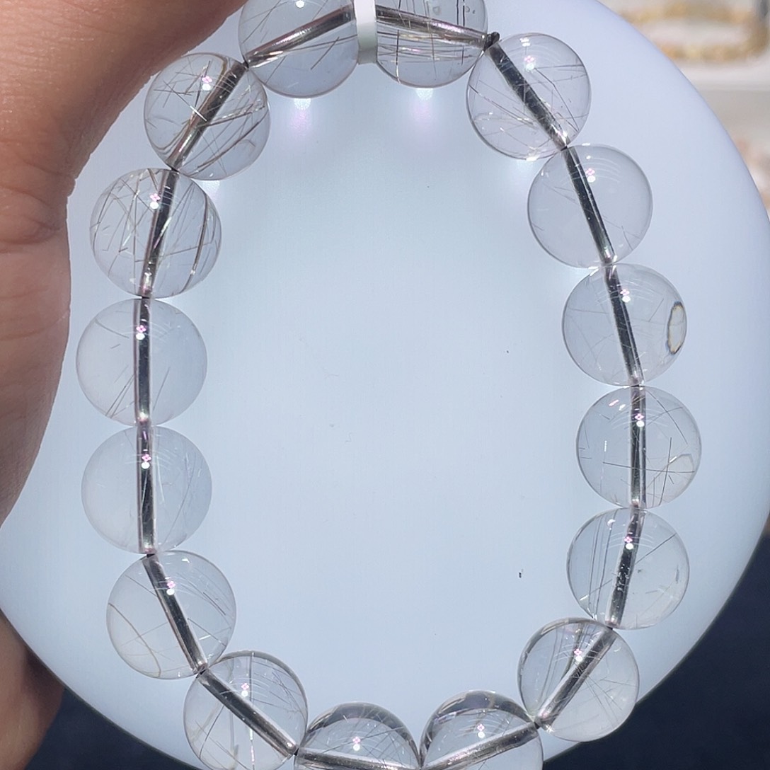 水晶手链未镶嵌阿*银发晶13.5