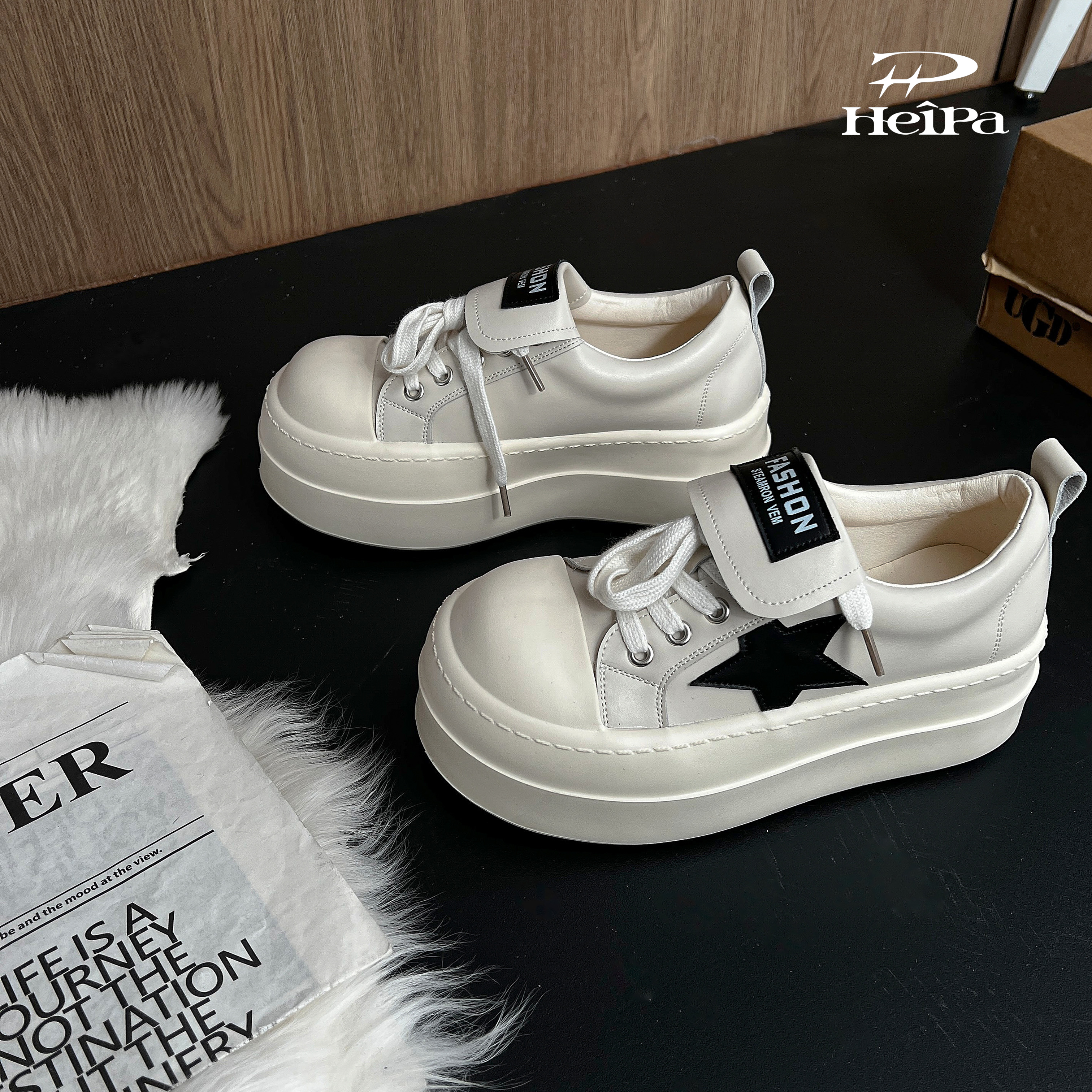 【HeiPa】付小付家四季穿新款透气厚底带时尚休闲女鞋