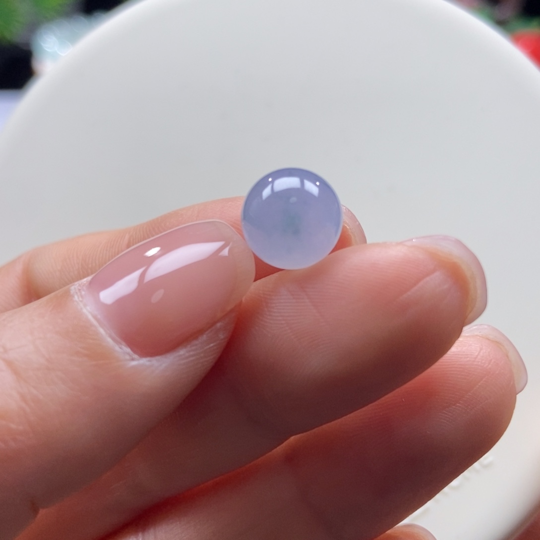 翡翠颈饰未镶嵌紫飘花圆珠10.1mm