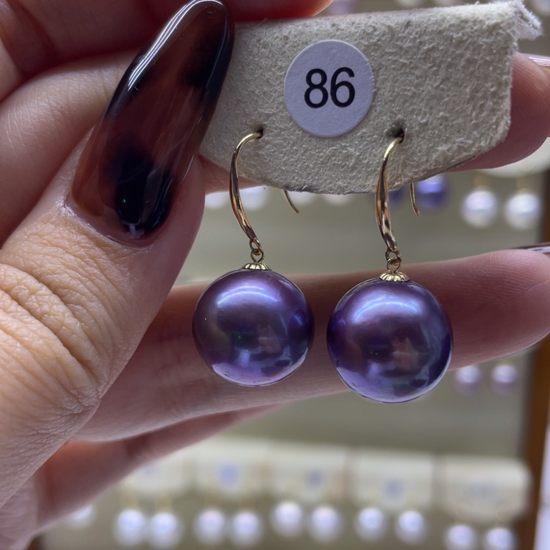 淡水珍珠耳饰18K金镶嵌