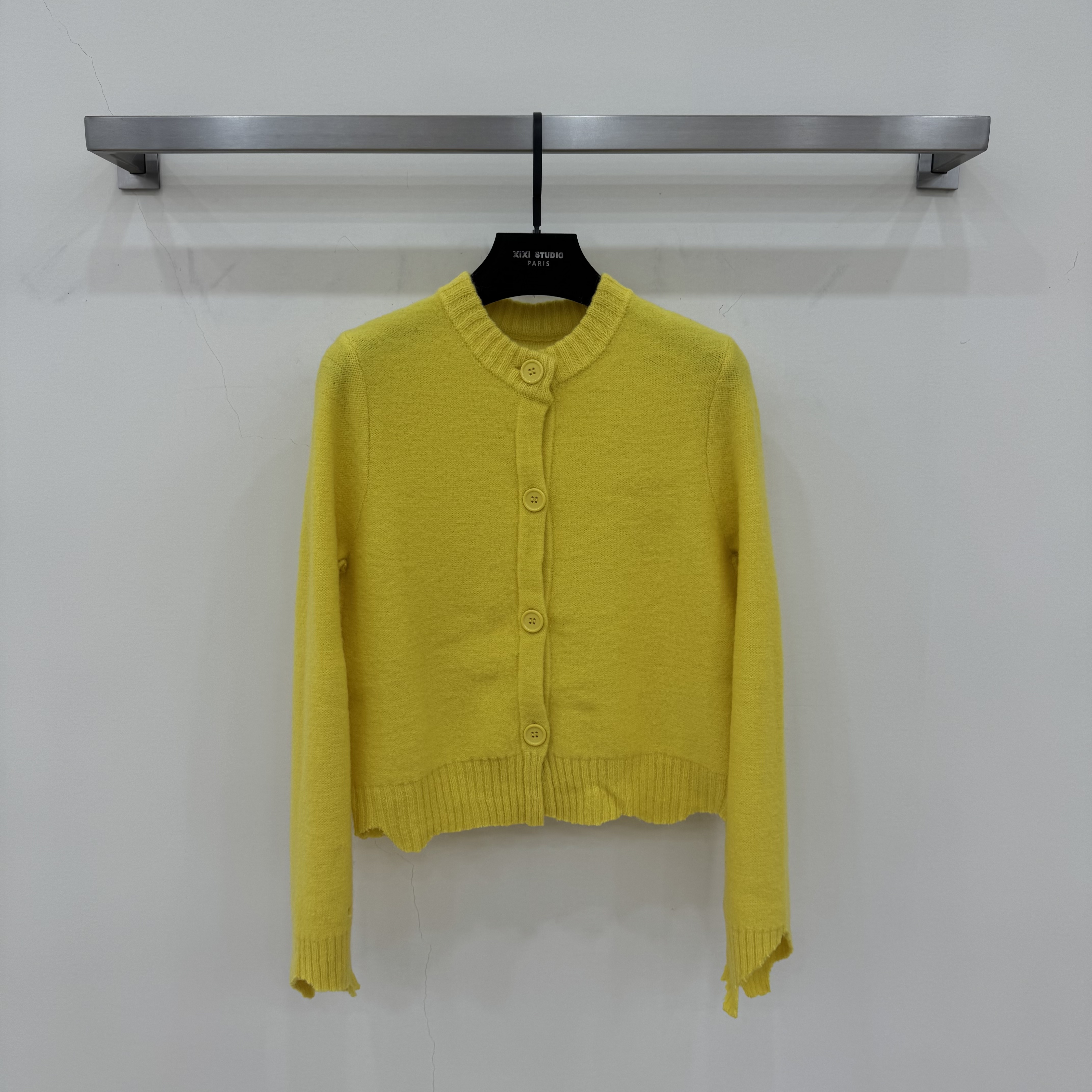 【西西高定】圆领单排扣不规则下摆针织开衫