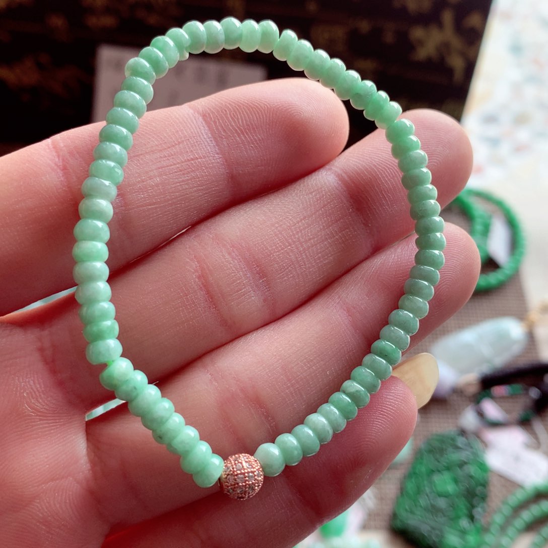 翡翠手链未镶嵌翡翠珠链