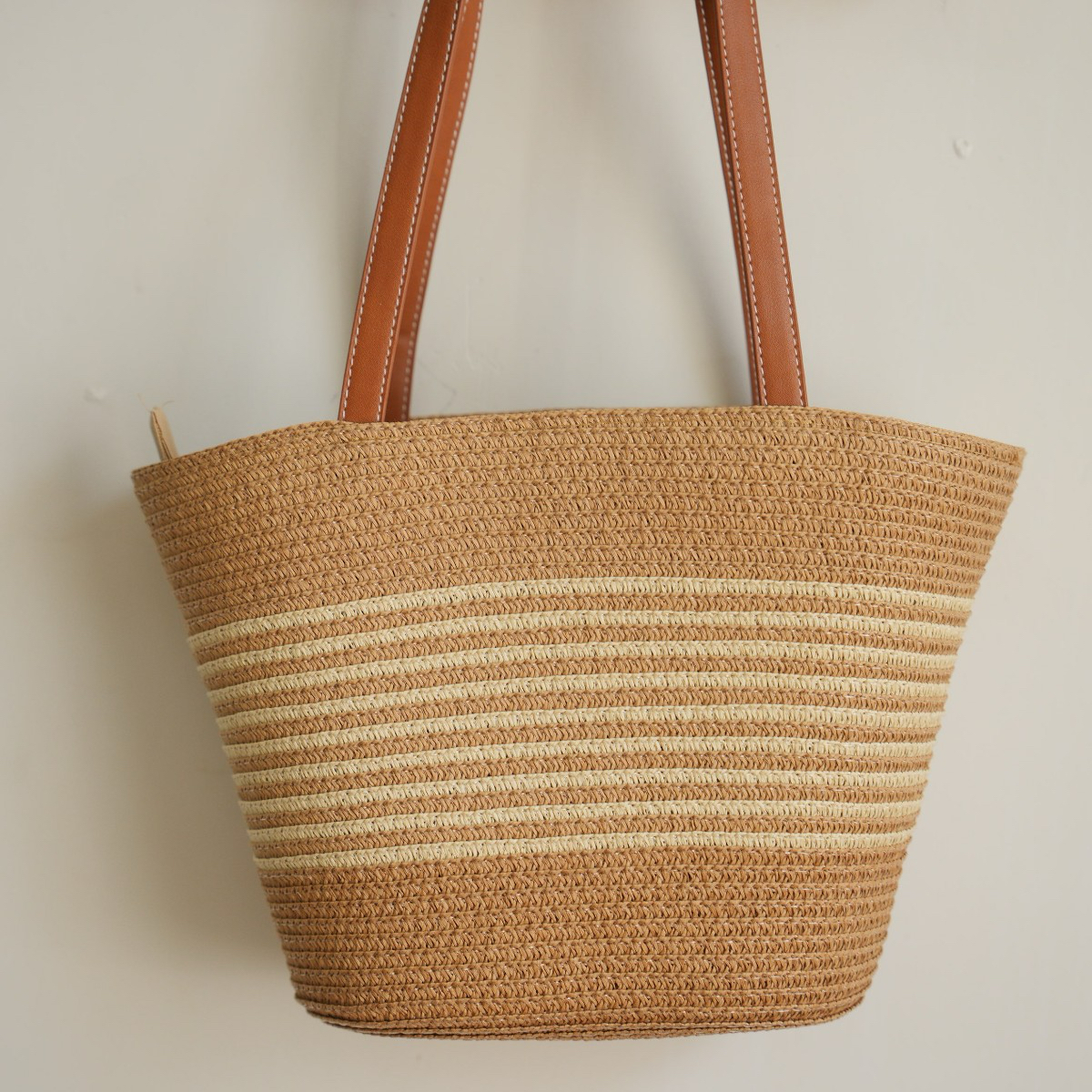 米条纹小包细辫菜篮子通用编织手提包