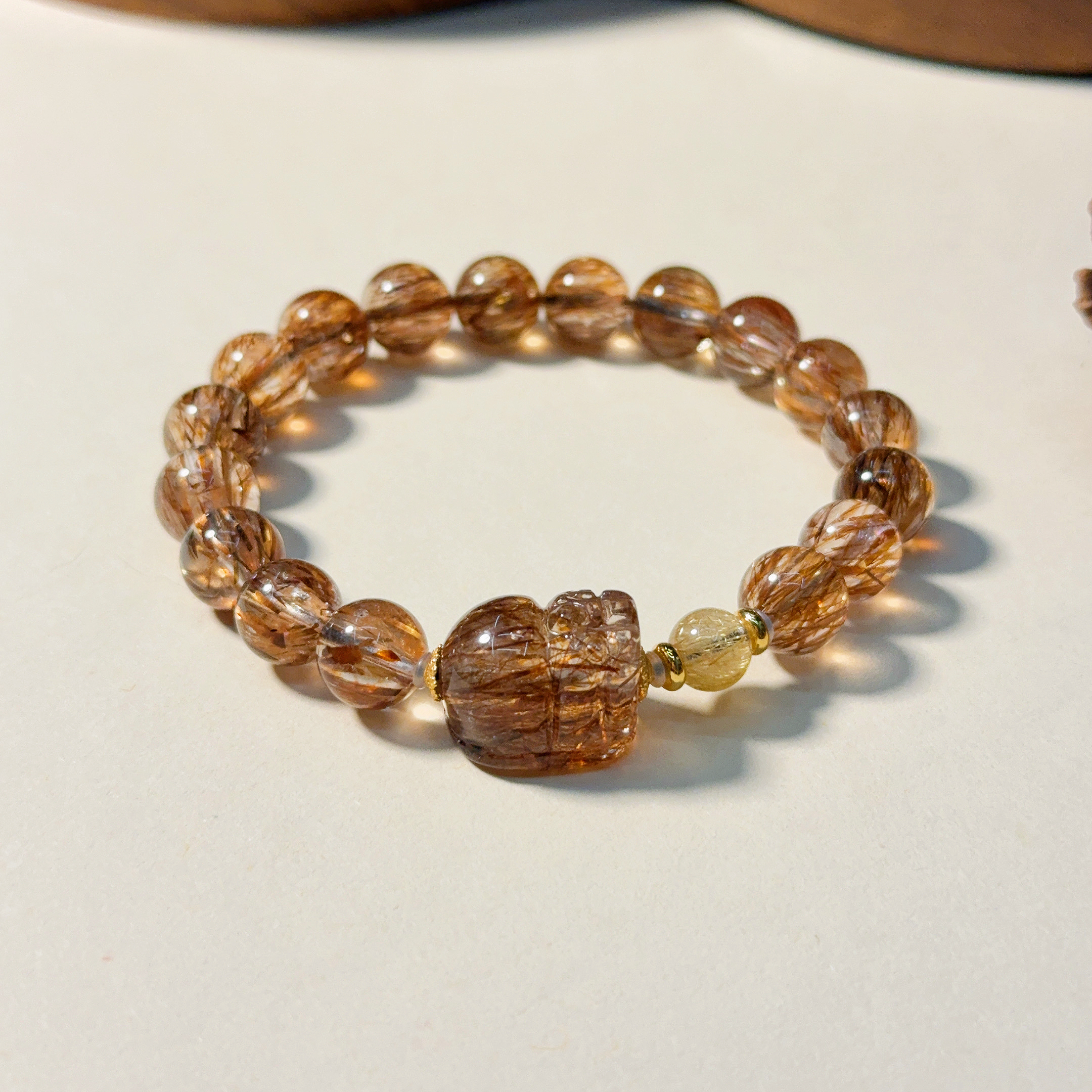 (超能领主)黑金超七貔貅手链高品质吸财美拉德色系