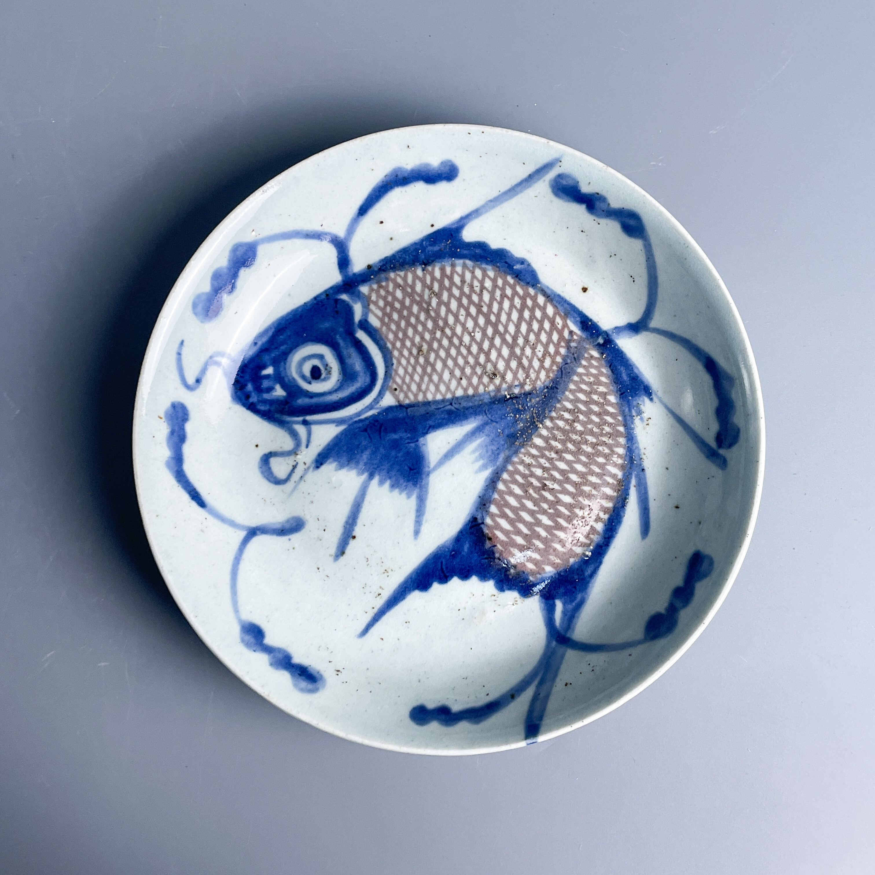 M25KZ005A19 - 清道光青花釉里红鱼纹盘2