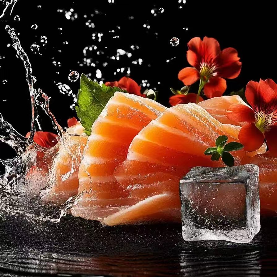 拍一盒发三盒国产新疆三文鱼送芥末酱油带盒带芥末到手带盒1200g