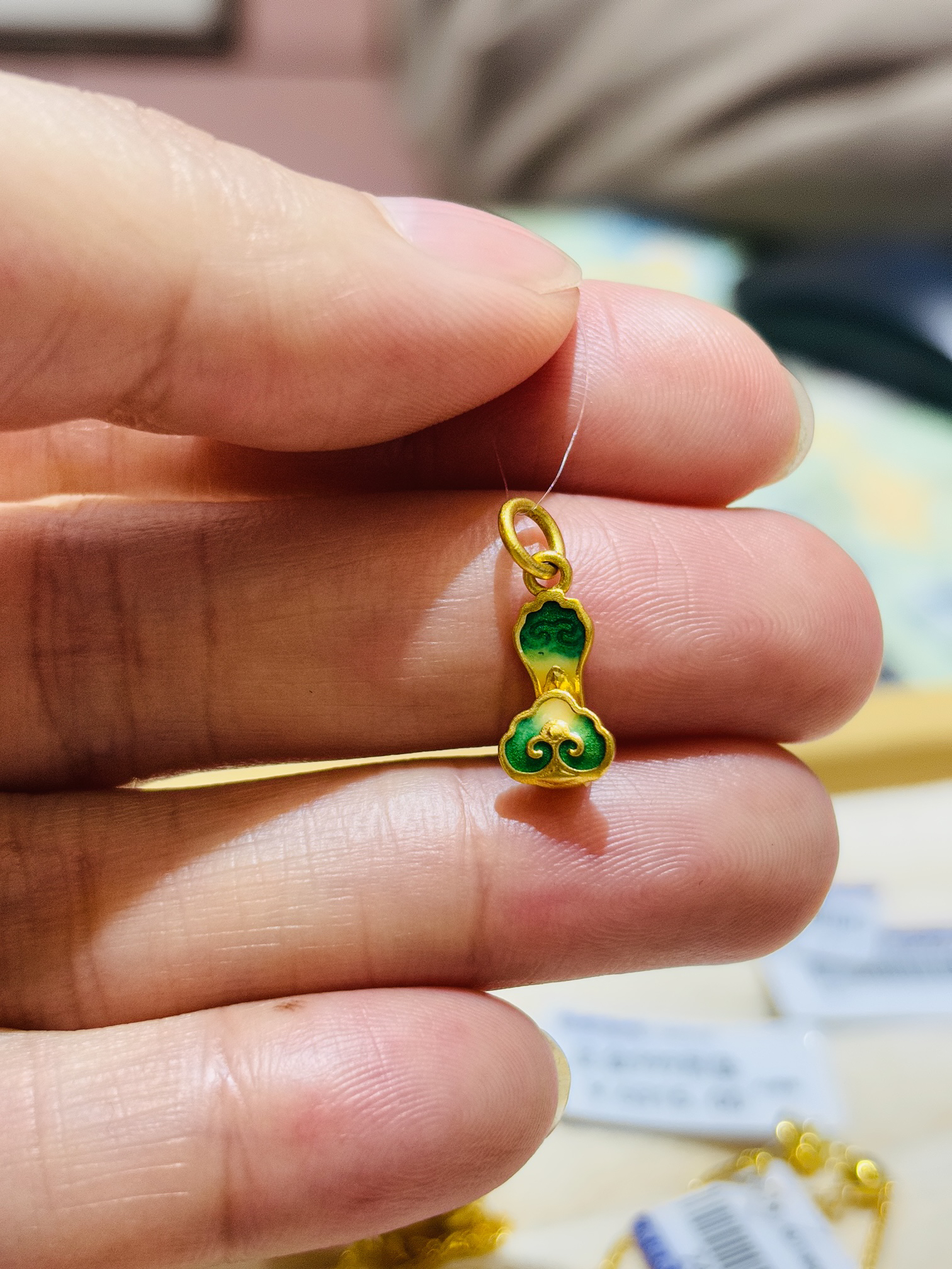 足金 古法如意吊坠转运珠手串转运珠