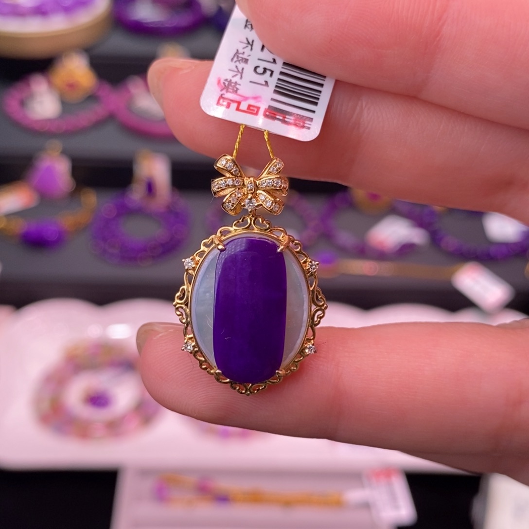 苏纪石（舒俱来）18K金镶嵌吊坠(不含链)