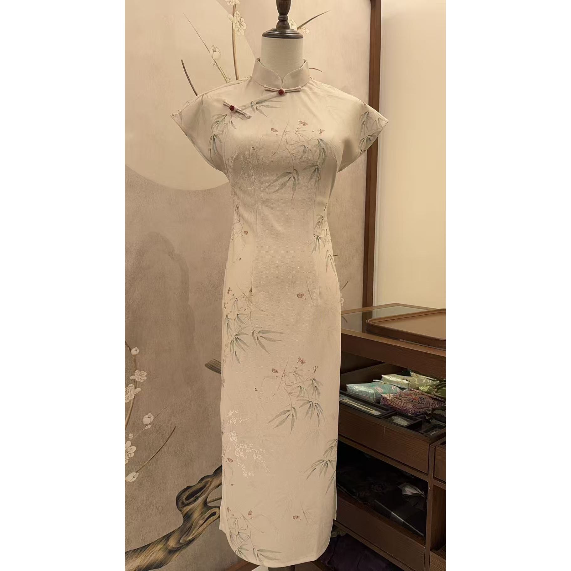 【A057】2025复古文艺减龄修身显白日常款旗袍116CM