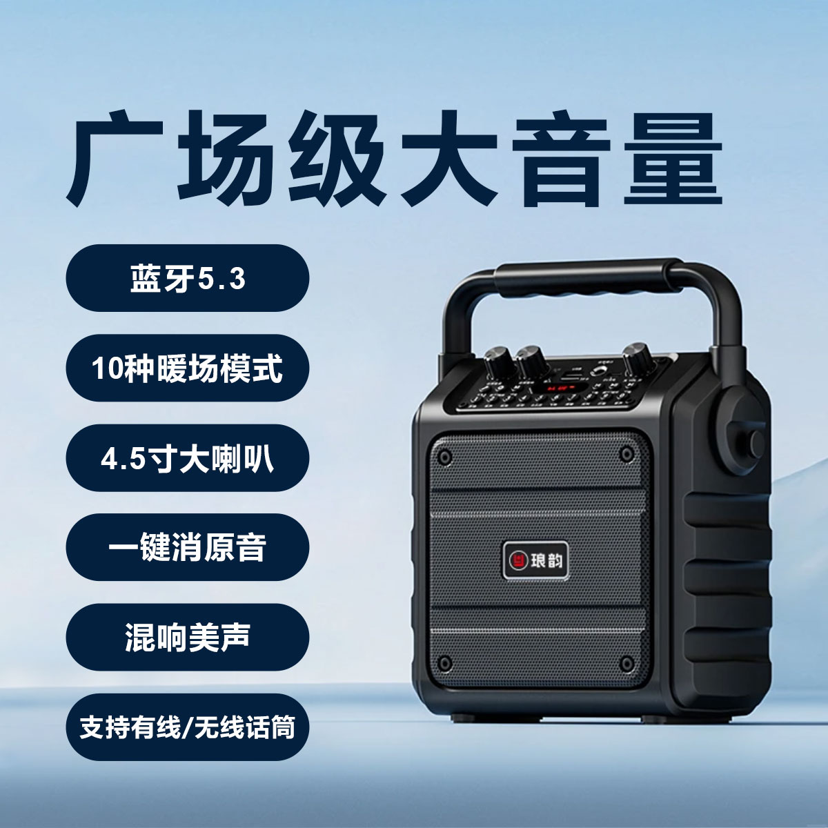 户外蓝牙音箱D77手提便携式K歌暖场声效无线K歌畅享