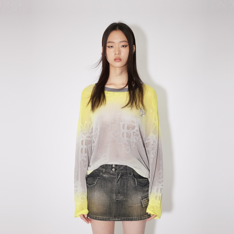 【达人专属】REVAN芮范慵懒染色渐变毛衫长袖针织衫RM30601264