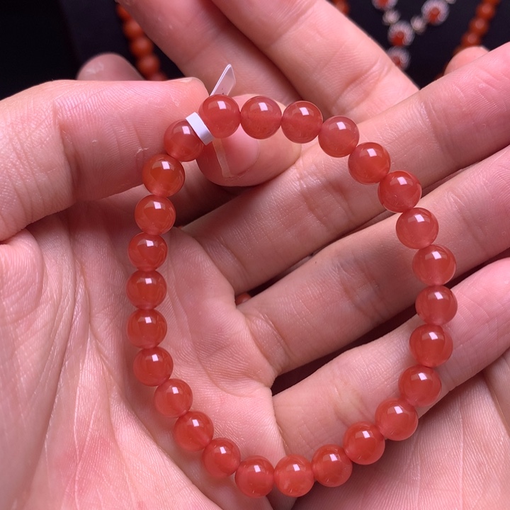 南红玛瑙7mm未镶嵌多样性发一条