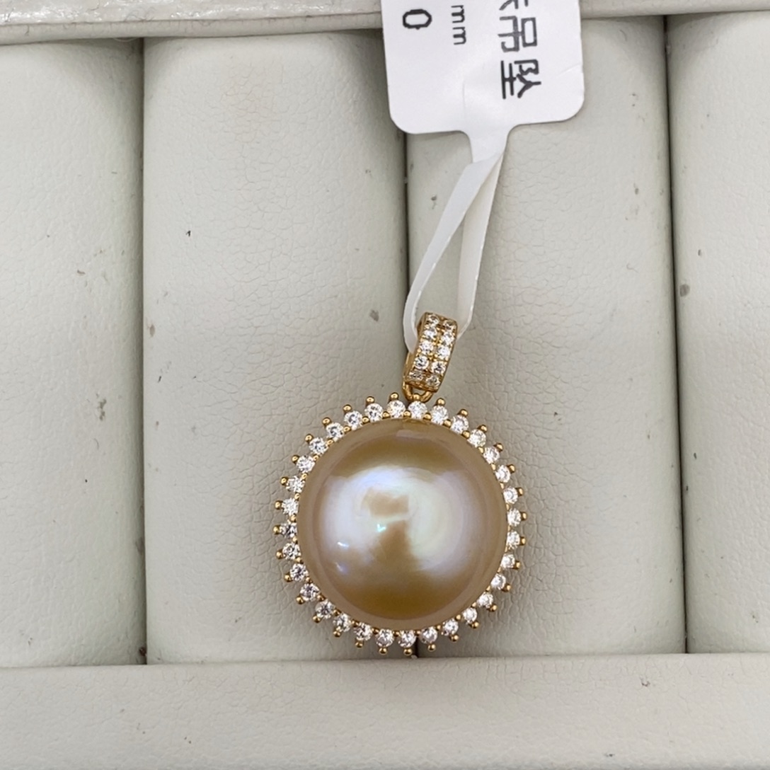 定制海水珍珠未镶嵌裸珠南洋金珠 15.3成品 不退补换