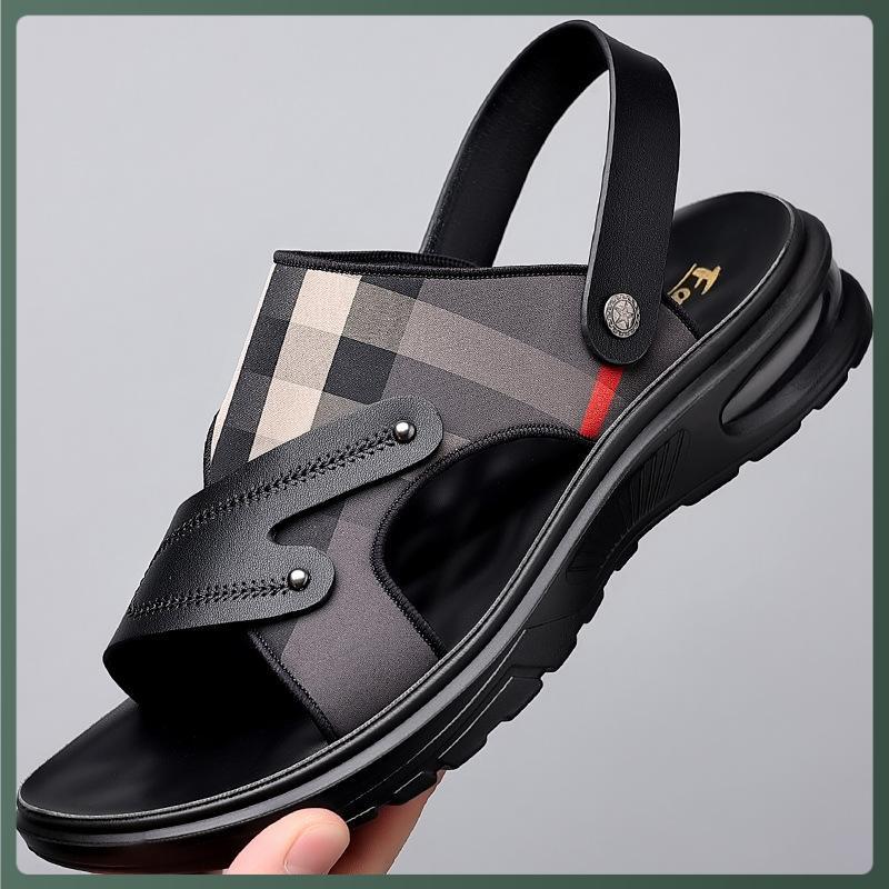 真皮男士凉鞋2025年新款凉拖鞋夏季休闲运动软底外穿气垫沙滩鞋男