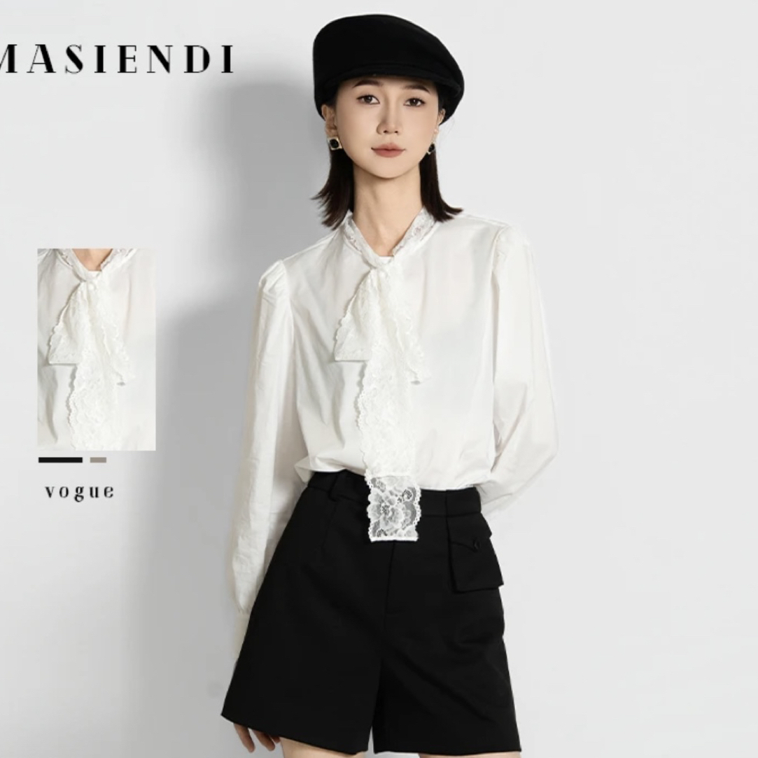 330225  飘带衬衣